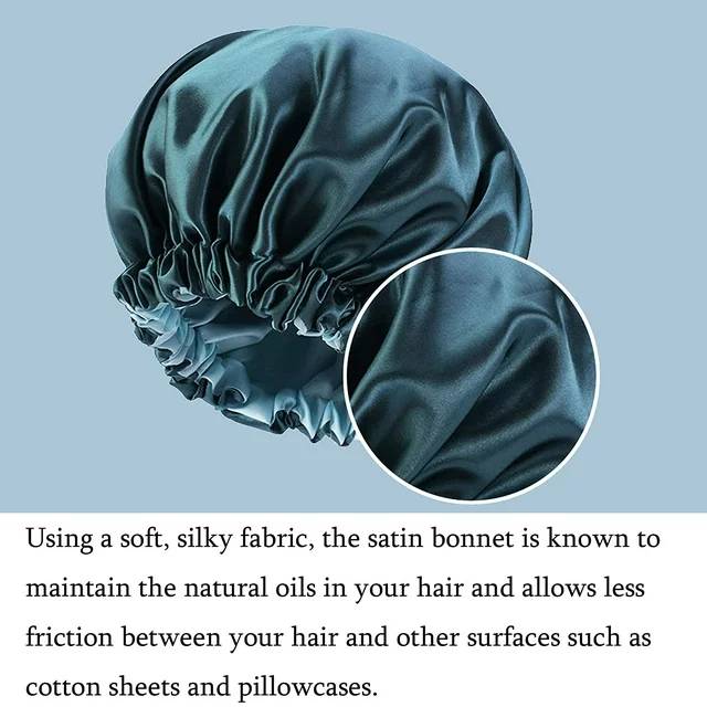 Double-layer satin sleep cap are comfortable and breathable, Give your hair better protection, Locking in moisture better, Prevent tangles in your hair, Keep your hair smooth, and Prevent static electricity in your hair, You can use it in any environment, whether you are relaxing at home, sleeping or bathing, washing face, making up, SPA, cooking etc.